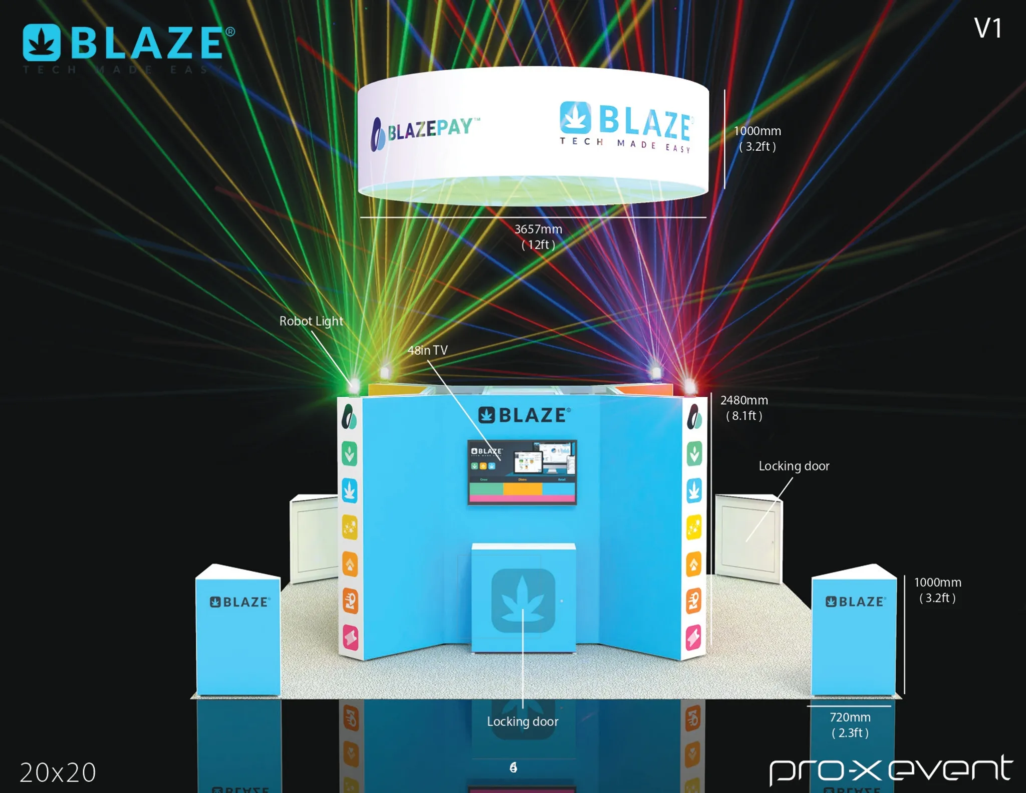 20x20 Island booth design by Pro-X Exhibits